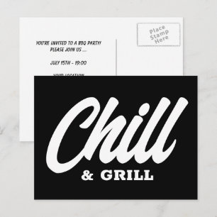 Tarjetas de invitación para fiesta de BBQ Chill & 