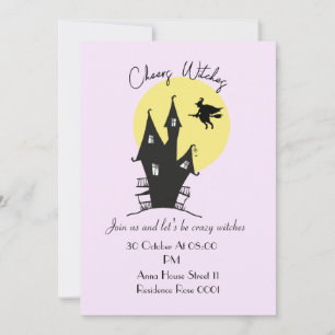 Tarjetas de invitación para fiesta de brujas de Ha