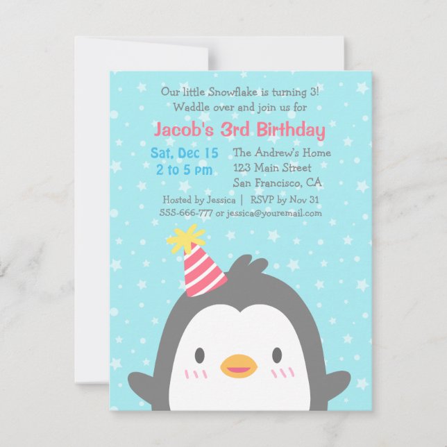 Tarjetas de Invitación para Fiesta de Cumpleaños d (Anverso)