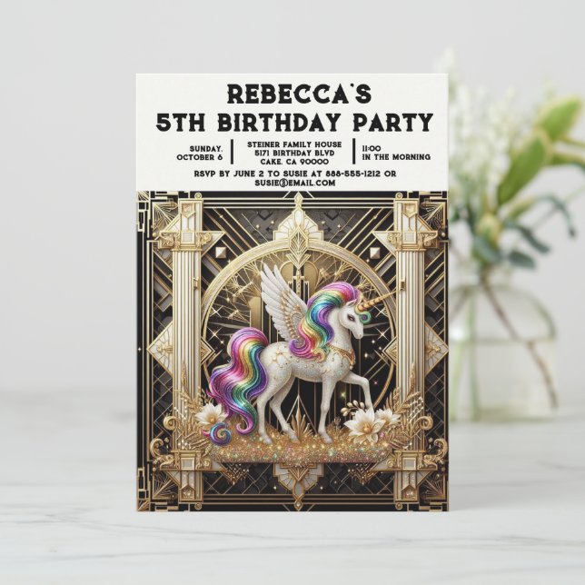 Tarjetas de Invitación para Fiesta de Cumpleaños d (Anverso de pie)