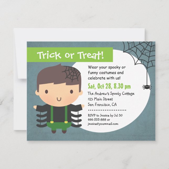 Tarjetas de Invitación para Fiesta de Halloween de (Anverso)