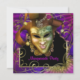Tarjetas de Invitación para Fiesta de Máscaras de 