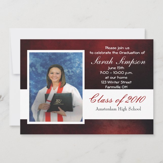 Tarjetas de invitación para graduación (Anverso)