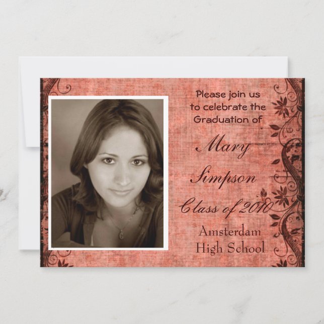Tarjetas de invitación para graduación (Anverso)