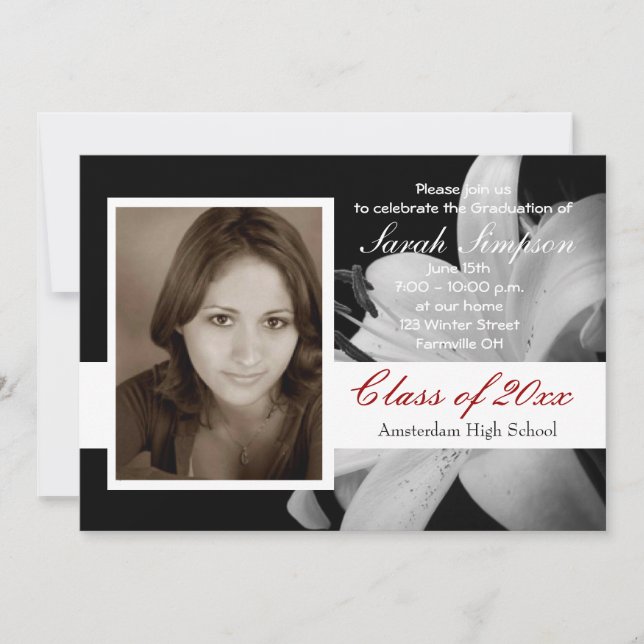 Tarjetas de invitación para graduación de fotograf (Anverso)