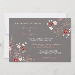 Tarjetas de invitación para matrimonio floral colo
