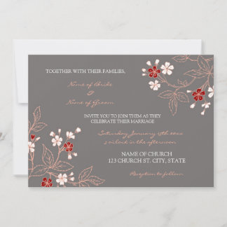 Tarjetas de invitación para matrimonio floral colo