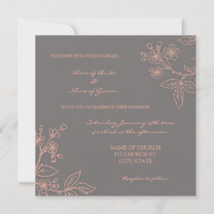Tarjetas de invitación para matrimonio floral con