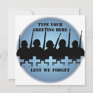 Tarjetas de invitación para memorial de guerra No