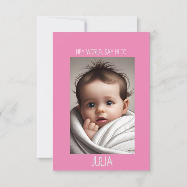 Tarjetas de Invitación para niñas con foto (Anverso)