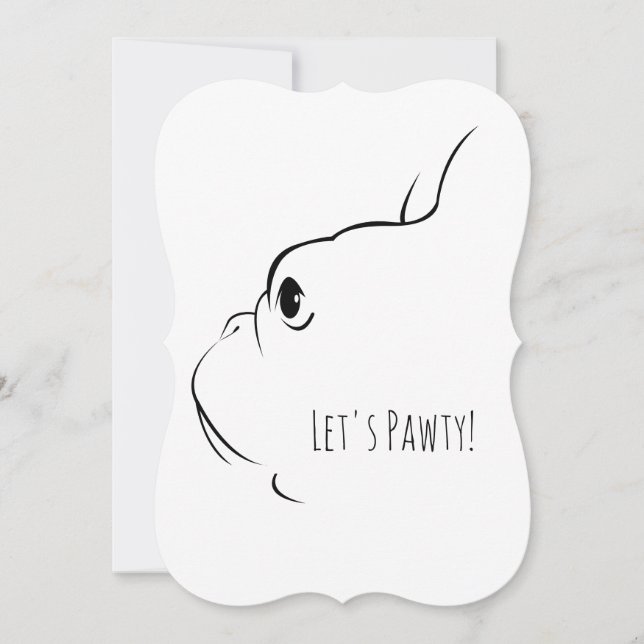 Tarjetas de Invitación para Perros Bulldog Frances (Anverso)