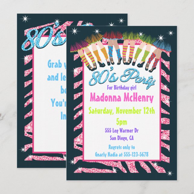 Tarjetas de invitación para una fiesta totalmente  (Anverso / Reverso)