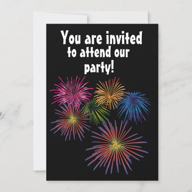 TARJETAS DE INVITACIÓN PERSONALIZADAS PARA FIESTA  (Anverso)