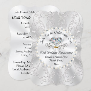 Tarjetas de Invitación por 60 Aniversario de Boda