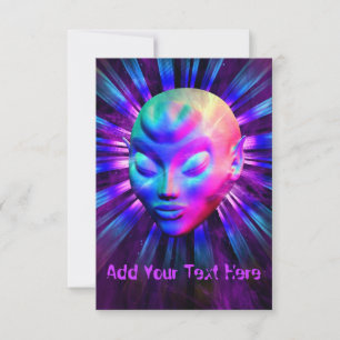 Tarjetas de invitación Psychedelic Alien Meditatio