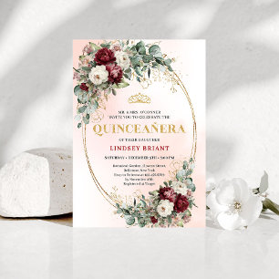 Tarjetas de Invitación Quinceañera Lujo Bohemio Bo