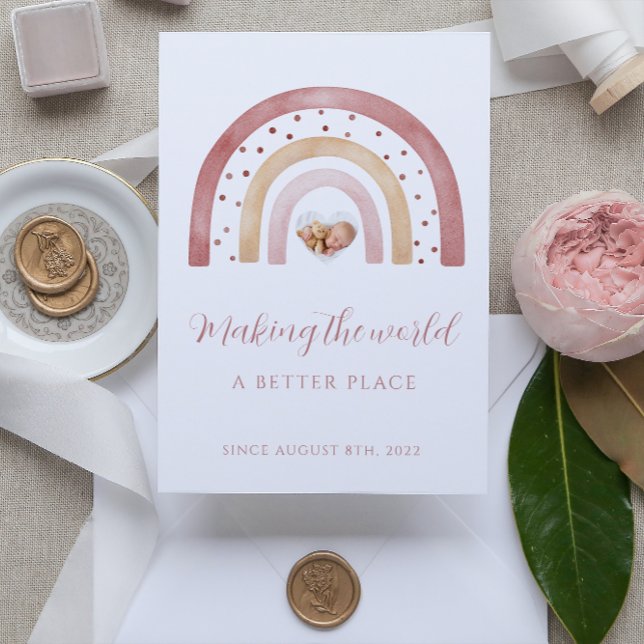 Tarjetas de Invitación recién nacidas del arcoiris (Subido por el creador)