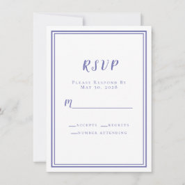 Tarjetas de Invitación RSVP Boda Chic Azul Periwin