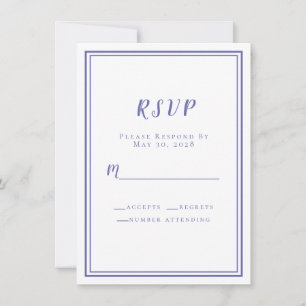 Tarjetas de Invitación RSVP Boda Chic Azul Periwin