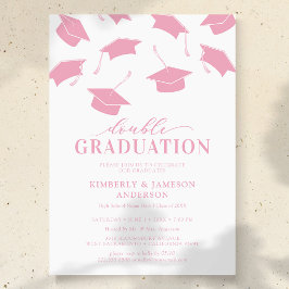 Tarjetas de Invitación Sencillas de Doble Graduaci