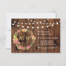 Tarjetas de Invitación Tiki Floral de Madera Rústi