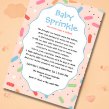 Tarjetas de invitaciones de baby sprinkle para niñ