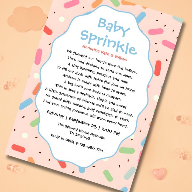 Tarjetas de invitaciones de baby sprinkle para niñ (Subido por el creador)
