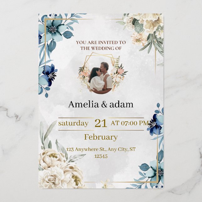 Tarjetas de invitaciones de boda (Anverso)