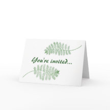 Tarjetas de invitaciones de boda Green Ferns, plan