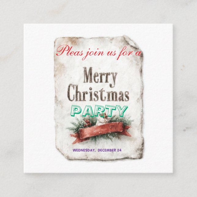 tarjetas de invitaciones de navidad (Anverso)