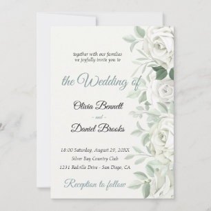 Tarjetas de invitaciones nupciales modernas con fo