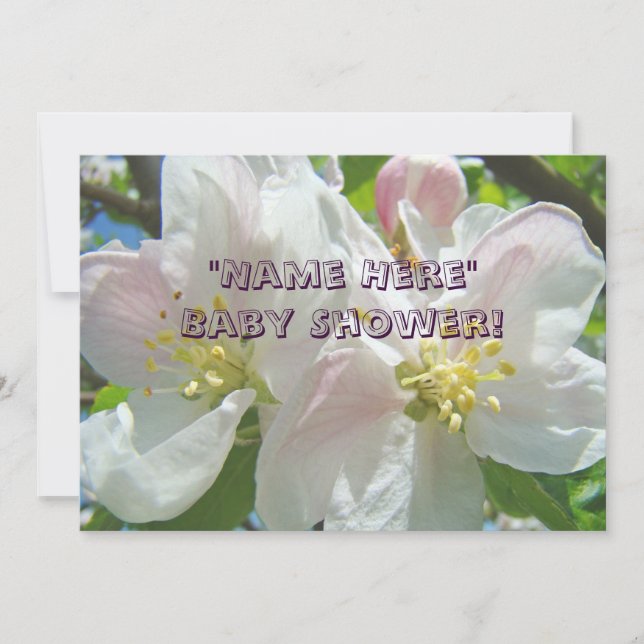 Tarjetas de Invitaciones para Baby Shower Flores d (Anverso)