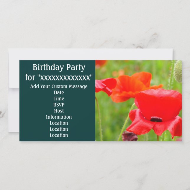 Tarjetas de invitaciones para fiesta de cumpleaños (Anverso)