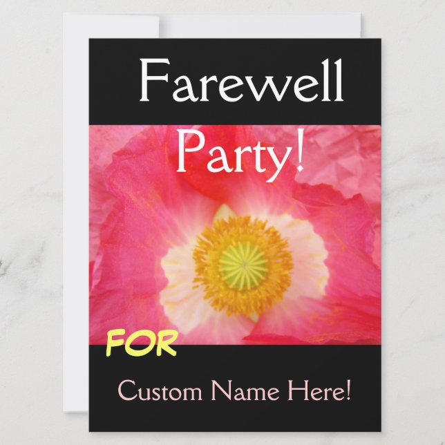Tarjetas de Invitaciones para Fiesta de DESPEDIDA  (Anverso)