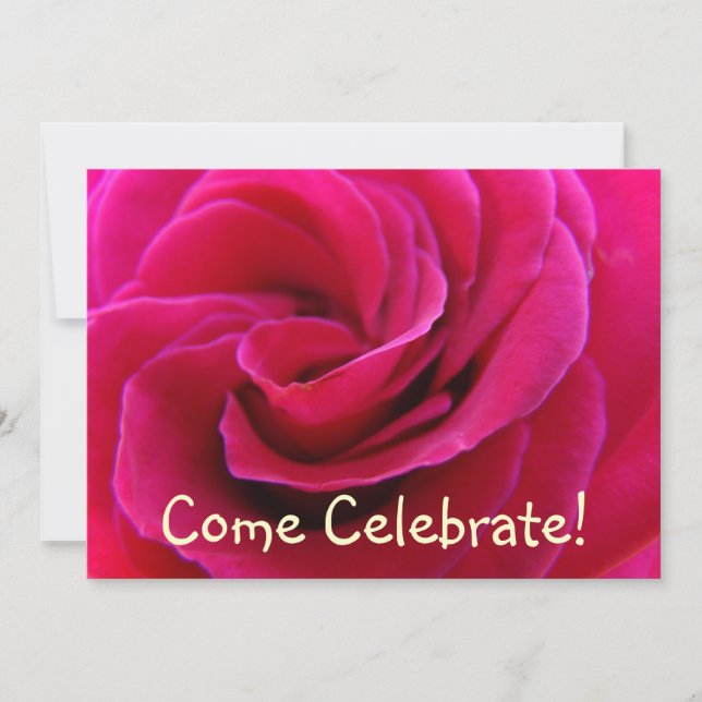 Tarjetas de Invitaciones Ven a Celebrar! Flor de R (Anverso)