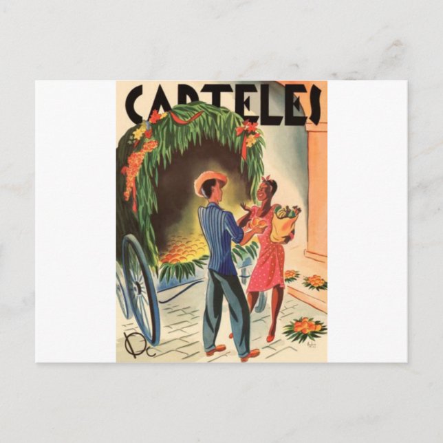 Tarjetas de invitaciones Vintage Cuba Carteles (Anverso)