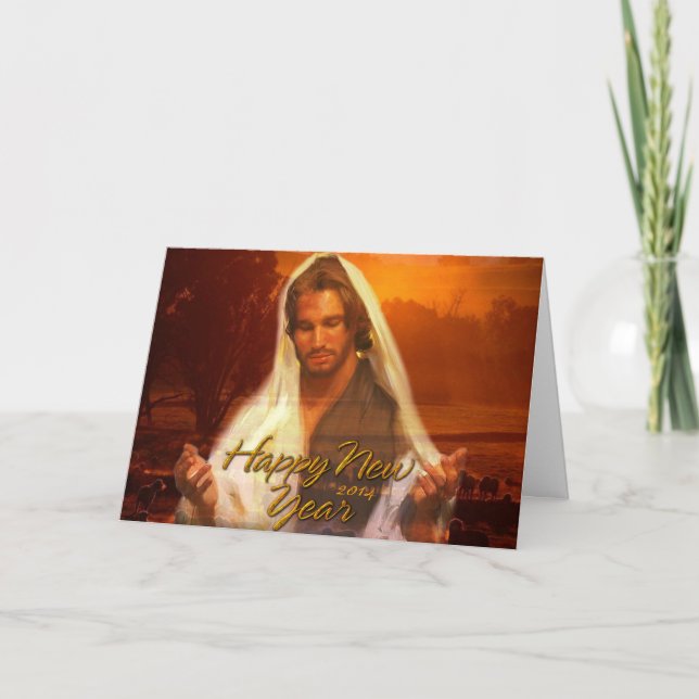 Tarjetas de Jesús 2014 de la Feliz Año Nuevo (Anverso)