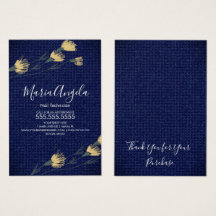 Tarjetas de joyería de mezclilla y flores silvestr