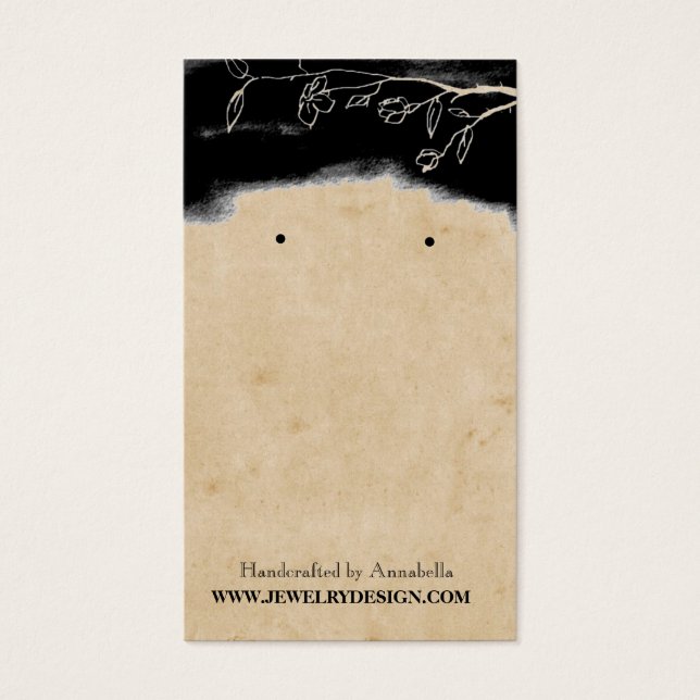 Tarjetas de joyería Vintage Floral Earring Holder (Frente)