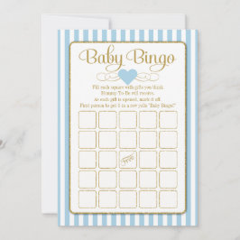 Tarjetas de juego Baby Bingo Blue Gold Boy Baby Sh
