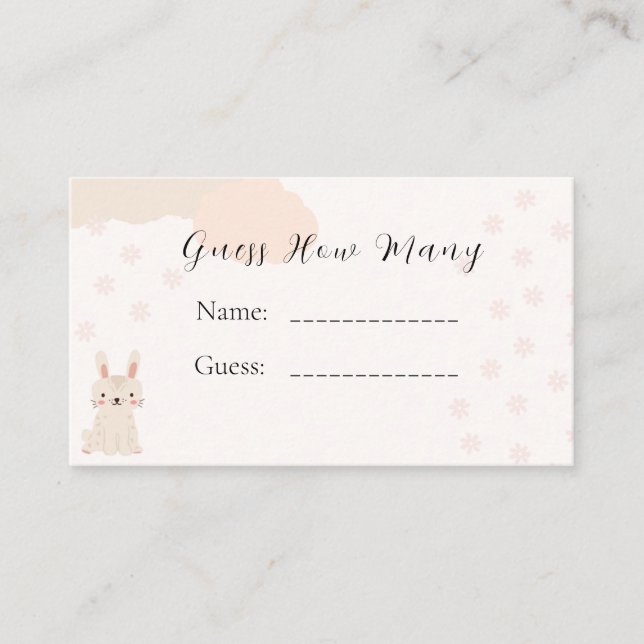 Tarjetas de juego Baby Shower Candy Guessing (Anverso)