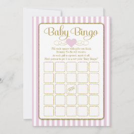 Tarjetas de juego Baby Shower de Chica de oro rosa