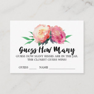 Tarjetas de Juego de Adivina Cuántos Besos de Flor