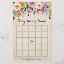 Tarjetas de juego de Bingo Baby Shower Floral, Vin