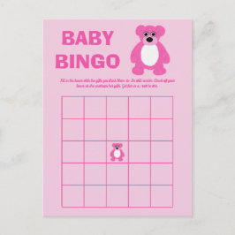 Tarjetas de juego de Bingo Baby Shower Teddy Bear