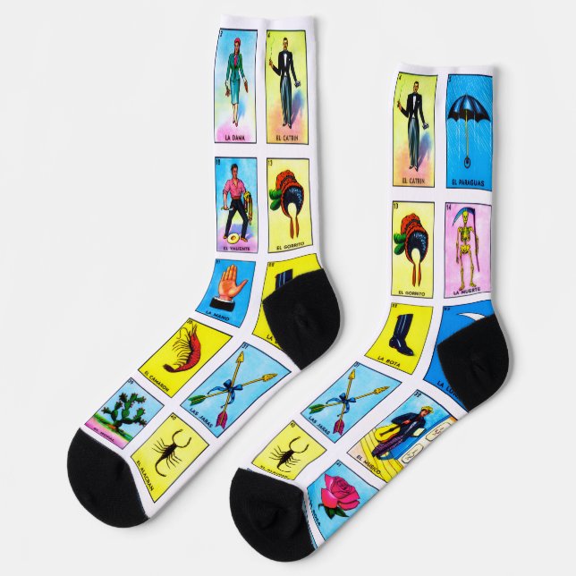 Tarjetas de juego de Bingo, calcetines de tripulac (Izquierda)