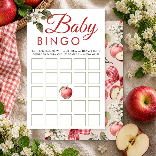 Tarjetas de juego de bingo para baby shower con te (Baby Bingo Game Card)