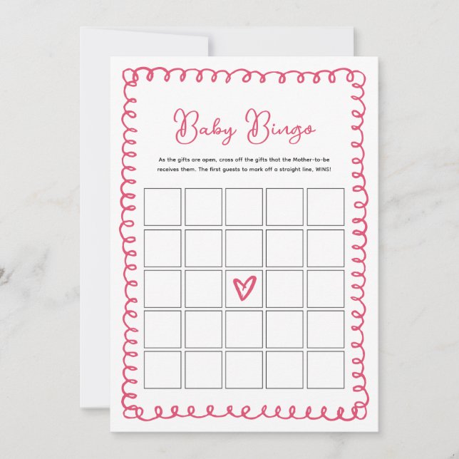 Tarjetas de juego de bingo para bebés Baby Shower  (Anverso)