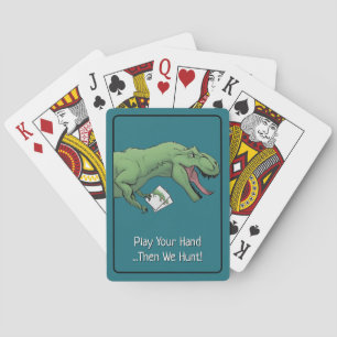 Tarjetas de juego de cartas de dinosaurios T-Rex