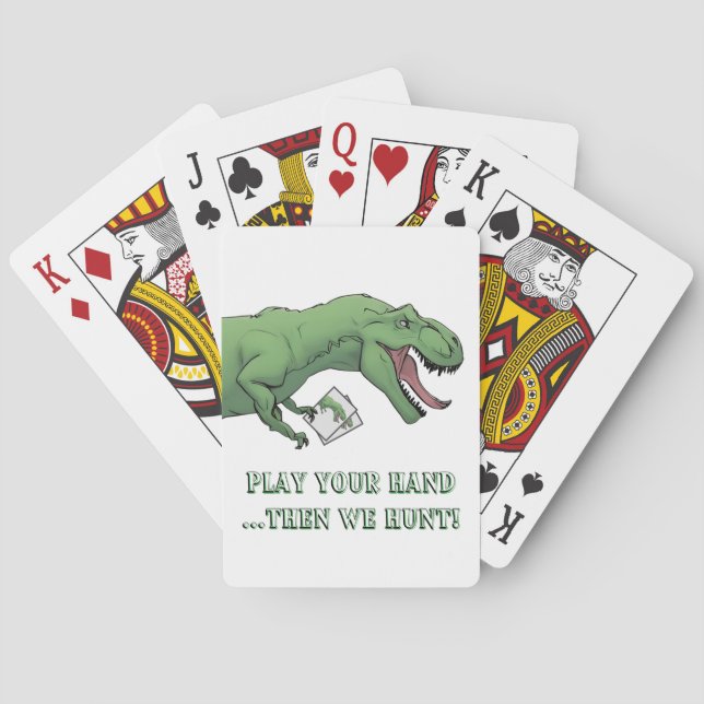 Tarjetas de juego de cartas de dinosaurios T-Rex (Reverso)